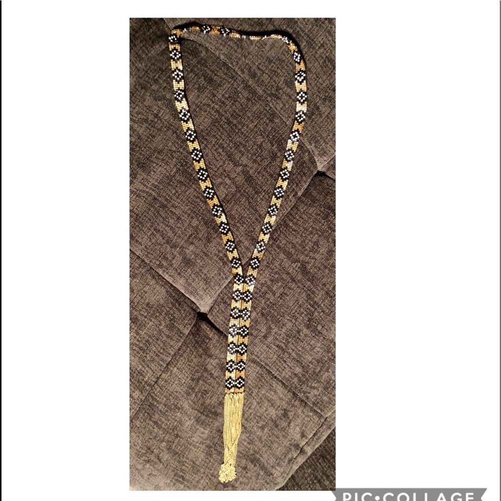 Black/Gold Tassel Fashion Necklace